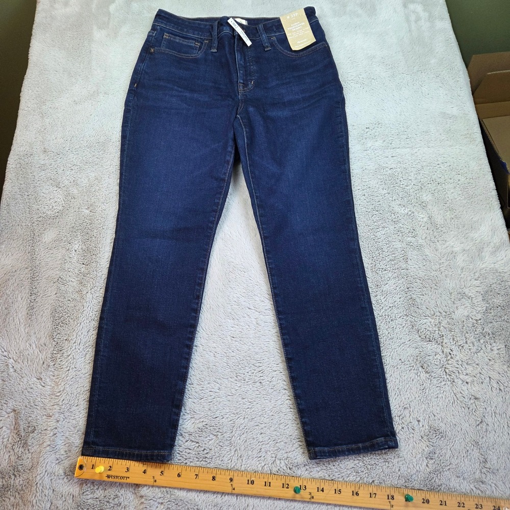 Madewell Curvy Roadtripper Skinny Jeans Women 29P High Rise Dark Wash Blue Denim